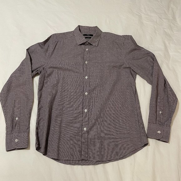 Z Zegna burgundy check dress shirt, Neck: 17.5 - Picture 2 of 2